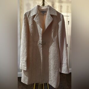 Nine West Cream Textured Floral Coat Women’s Small